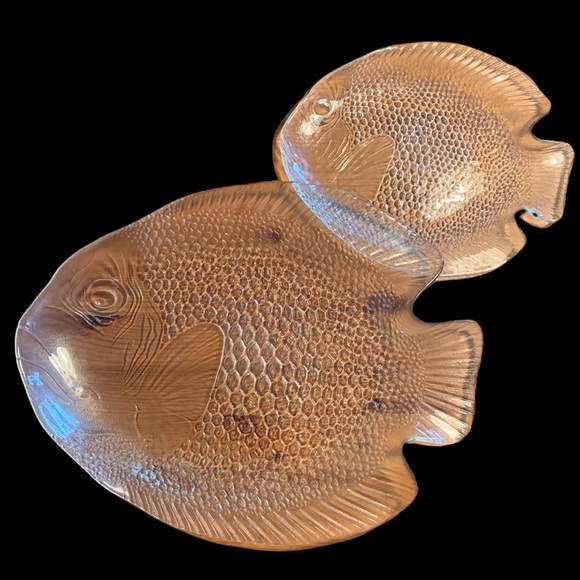 Arcoroc Dining Vintage Arcoroc France Glass Fish Plate And Platter Poshmark